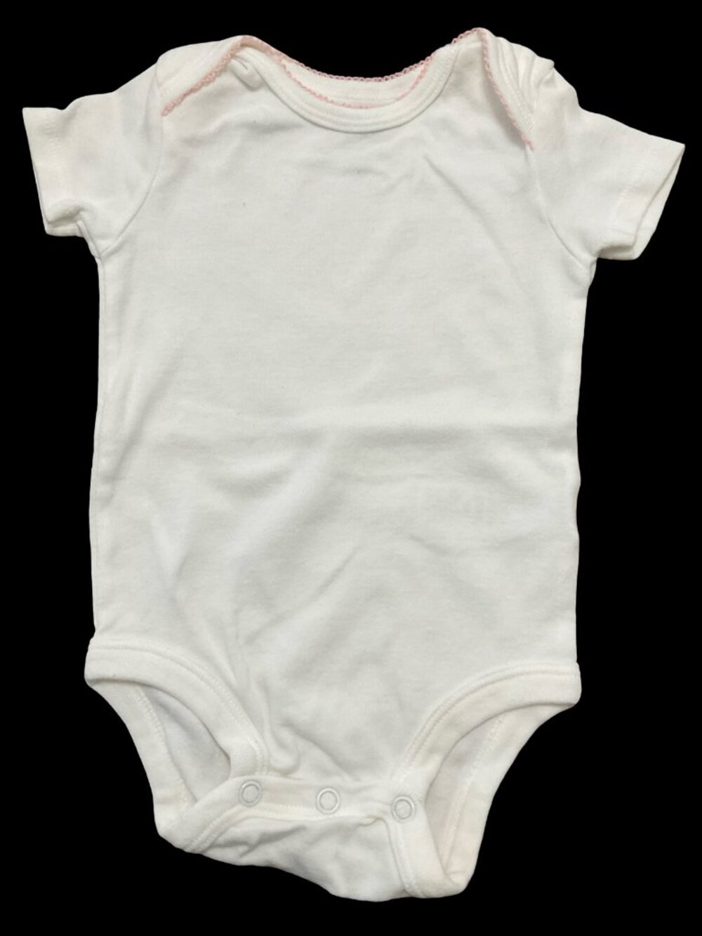 🌻10/$25 - Solid White Onesie w/ Pink Trim Accent